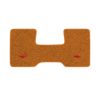 1975-1986 Chevrolet C10 2WD Automatic/3-Speed Low Tunnel one-piece front floor mat with the Chevy Bowtie logo in Cutpile 4645 Mandarin Orange carpet, illustration