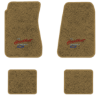 1968-1972 Chevrolet Chevelle Nomad floor mats with the Heartbeat of America logo in Essex 1054A Caramel carpet, illustration