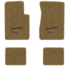 1962-1967 Chevrolet Chevy II floor mats with the Heartbeat of America logo in Essex 1054A Caramel carpet, illustration