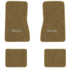 1968 Chevrolet Chevy II Nova floor mats with the Nova logo in Essex 1054A Caramel carpet, illustration
