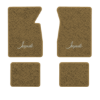 1965-1970 Chevrolet Impala floor mats with the Impala logo in Essex 1054A Caramel carpet, illustration