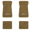 1971-1973 Chevrolet Impala floor mats with the Impala logo in Essex 1054A Caramel carpet, illustration