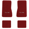 1974-1979 Chevrolet Nova floor mats with the Nova SS logo in Cutpile 7039 Dark Red / Carmine carpet, illustration