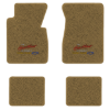 1957 Chevrolet Two-Ten Series floor mats with the Yesterdays Chevrolet logo in Essex 1054A Caramel carpet, illustration