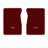 1987 Chevrolet V20 front floor mats with the Chevy Bowtie logo in Essex 1016A Red carpet, illustration