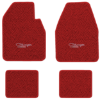 1966-1970 Dodge Charger Automatic floor mats with the Charger with Emblem logo in Loop 02 Red carpet, illustration