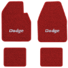 1965 Dodge Coronet Automatic floor mats with the Dodge logo in Loop 02 Red carpet, illustration