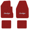 1965 Dodge Coronet 500 2-Door 4-Speed floor mats with the Dodge logo in Loop 02 Red carpet, illustration