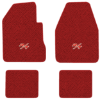 1966-1970 Dodge Coronet 4-Speed floor mats with the R/T logo in Loop 02 Red carpet, illustration