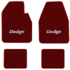 1974-1976 Dodge Coronet floor mats with the Dodge logo in Essex 1016A Red carpet, illustration