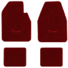1974-1976 Dodge Coronet floor mats with the Coronet logo in Essex 1016A Red carpet, illustration