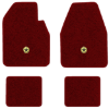 1974-1976 Dodge Coronet floor mats with the Chrysler Pentastar logo in Essex 1016A Red carpet, illustration