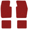 1963-1973 Dodge Dart floor mats with the GTS logo in Loop 02 Red carpet, illustration
