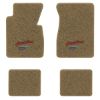 1955-1956 Chevrolet Bel Air floor mats with the Heartbeat of America logo in Essex 1004A Cream carpet, illustration