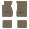 1955-1956 Chevrolet Bel Air floor mats with the Heartbeat of America logo in Essex 1076A Prairie Tan carpet, illustration