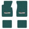1955-1956 Chevrolet Bel Air floor mats with the Bel Air Crest logo in Loop 05 Aqua carpet, illustration