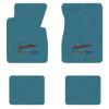 1955-1956 Chevrolet Bel Air floor mats with the Yesterdays Chevrolet logo in Loop 09 Medium Blue carpet, illustration