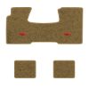1955-1957 Chevrolet Bel Air floor mats with the Chevy Bowtie logo in Essex 1054A Caramel carpet, illustration