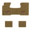 1955-1957 Chevrolet Bel Air floor mats with the Heartbeat of America logo in Essex 1054A Caramel carpet, illustration