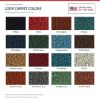 ACC Loop carpet color chart for this listing - Proudly Made in the USA
