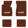 1957 Chevrolet Bel Air floor mats with the Bel Air Crest logo in Daytona 7157 Bronze carpet, illustration