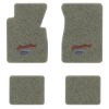 1957 Chevrolet Bel Air floor mats with the Heartbeat of America logo in Essex 1053A Silver carpet, illustration