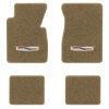 1957 Chevrolet Bel Air floor mats with the Bel Air Crest logo in Essex 1004A Cream carpet, illustration