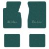 1957 Chevrolet Bel Air floor mats with the Bel Air logo in Loop 05 Aqua carpet, illustration