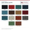 ACC Loop carpet color chart for this listing - Proudly Made in the USA