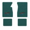 1961-1962 Chevrolet Bel Air floor mats with the Heartbeat of America logo in Loop 05 Aqua carpet, illustration