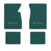 1961-1962 Chevrolet Bel Air floor mats with the Bel Air logo in Loop 05 Aqua carpet, illustration