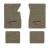 1961-1962 Chevrolet Bel Air floor mats with the Heartbeat of America logo in Essex 1076A Prairie Tan carpet, illustration