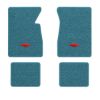 1965-1970 Chevrolet Bel Air floor mats with the Chevy Bowtie logo in Loop 09 Medium Blue carpet, illustration