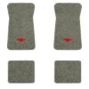 1971-1973 Chevrolet Bel Air floor mats with the Chevy Bowtie logo in Essex 1053A Silver carpet, illustration