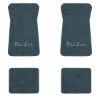 1971-1973 Chevrolet Bel Air floor mats with the Bel Air logo in Essex 1017A Lapis Blue carpet, illustration