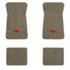 1971-1973 Chevrolet Bel Air floor mats with the Chevy Bowtie logo in Essex 1076A Prairie Tan carpet, illustration