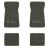 1971-1973 Chevrolet Bel Air floor mats with the Bel Air logo in Essex 1038A Lt Charcoal carpet, illustration