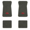 1974-1975 Chevrolet Bel Air floor mats with the Chevy Bowtie logo in Essex 1038A Lt Charcoal carpet, illustration
