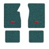 1961-1962 Chevrolet Biscayne floor mats with the Chevy Bowtie logo in Tuxedo B-2 Turquoise carpet, illustration