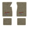1961-1962 Chevrolet Biscayne floor mats with the Heartbeat of America logo in Essex 1035A Beige carpet, illustration