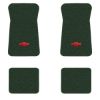 1971-1972 Chevrolet Biscayne floor mats with the Chevy Bowtie logo in Loop 08 Dark Green carpet, illustration