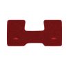 1975-1986 Chevrolet C10 2WD Automatic/3-Speed Low Tunnel one-piece front floor mat with the Chevy Bowtie logo in Cutpile 7039 Dark Red / Carmine carpet, illustration