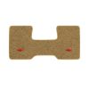 1975-1986 Chevrolet C10 2WD Automatic/3-Speed Low Tunnel one-piece front floor mat with the Chevy Bowtie logo in Cutpile 854 Caramel carpet, illustration