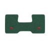 1975-1986 Chevrolet C10 2WD Automatic/3-Speed Low Tunnel one-piece front floor mat with the Chevy Bowtie logo in Cutpile 859 Light Jade Green carpet, illustration