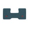 1975-1986 Chevrolet C10 2WD Automatic/3-Speed Low Tunnel one-piece front floor mat with the Chevy Bowtie logo in Cutpile 7766 Blue carpet, illustration