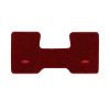 1975-1986 Chevrolet C10 2WD Automatic/3-Speed Low Tunnel one-piece front floor mat with the Chevy Bowtie logo in Essex 1016A Red carpet, illustration