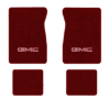 1984-1986 GMC C2500 Suburban floor mats with the GMC logo in Essex 1016A Red carpet, illustration