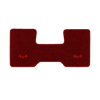 1987 GMC R1500 2WD Automatic/3-Speed Low Tunnel one-piece front floor mat with the 4x4 logo in Essex 1016A Red carpet, illustration