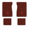 1984-1986 Chevrolet C30 Crew Cab floor mats with the Chevy Bowtie logo in Cutpile 7298 Maple / Canyon carpet, illustration