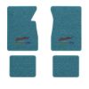 1966-1970 Chevrolet Caprice floor mats with the Yesterdays Chevrolet logo in Loop 09 Medium Blue carpet, illustration